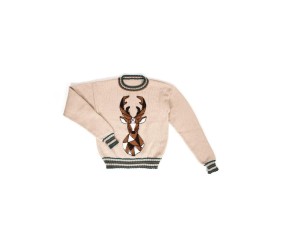 Patron tricot gratuit Pull col rond jacquard cerf