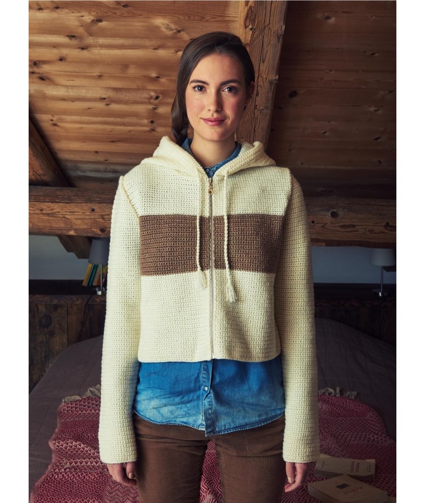 Patron crochet gratuit Blouson zippé à capuche