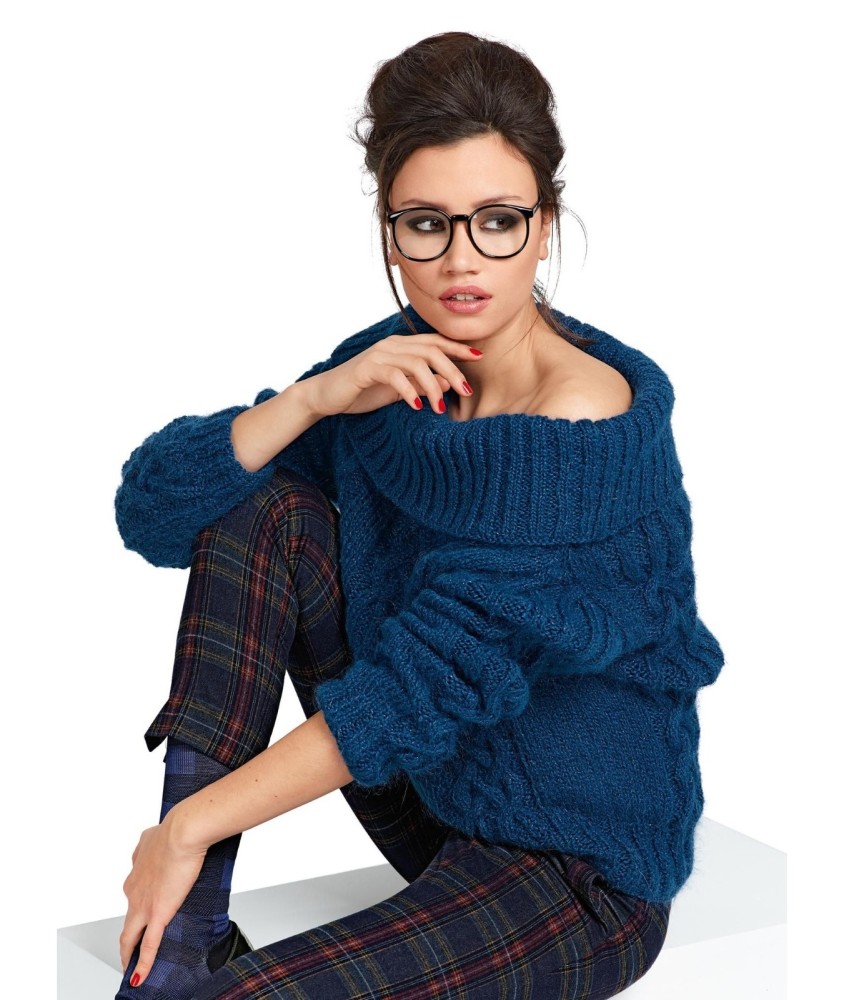 Patron tricot gratuit Pull à torsades Eliane