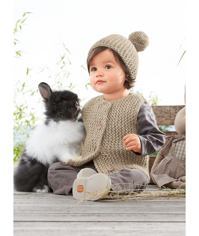 Patron tricot gratuit Gilet sans manches et bonnet