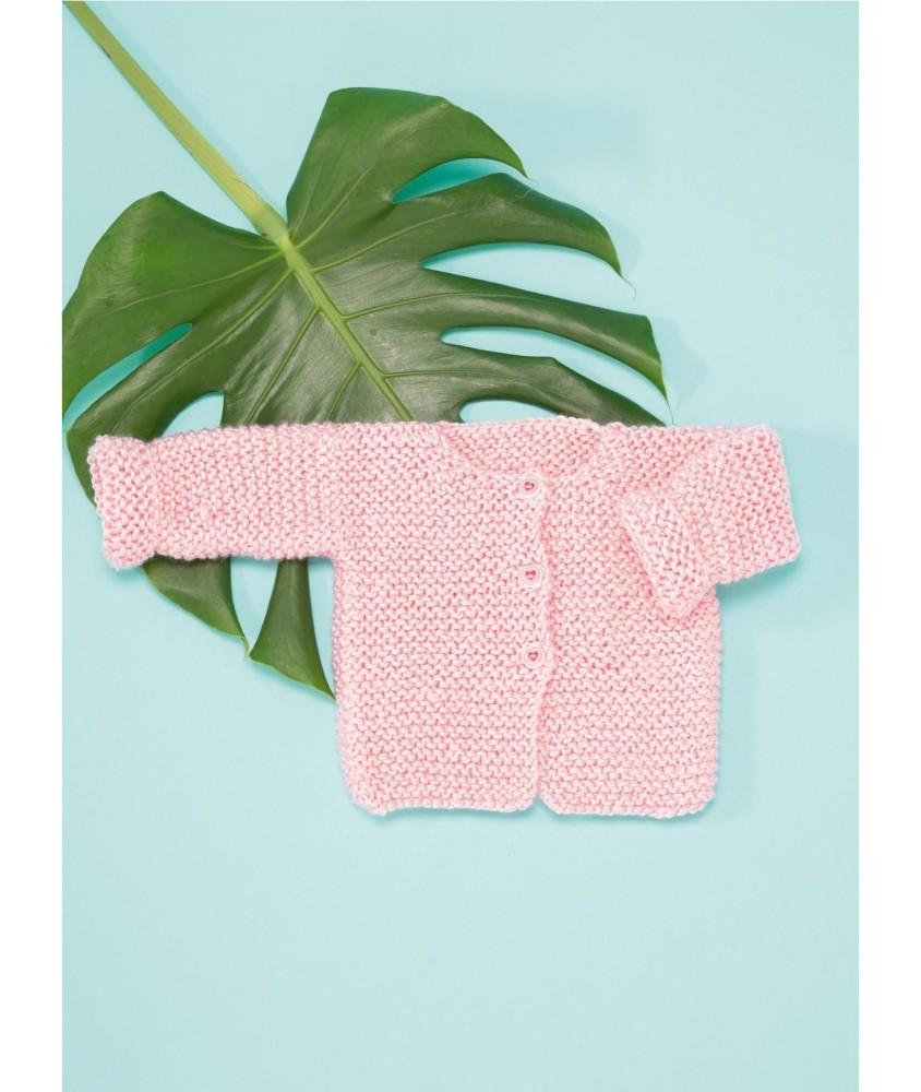 Patron tricot Cardigan layette - Bergère de France