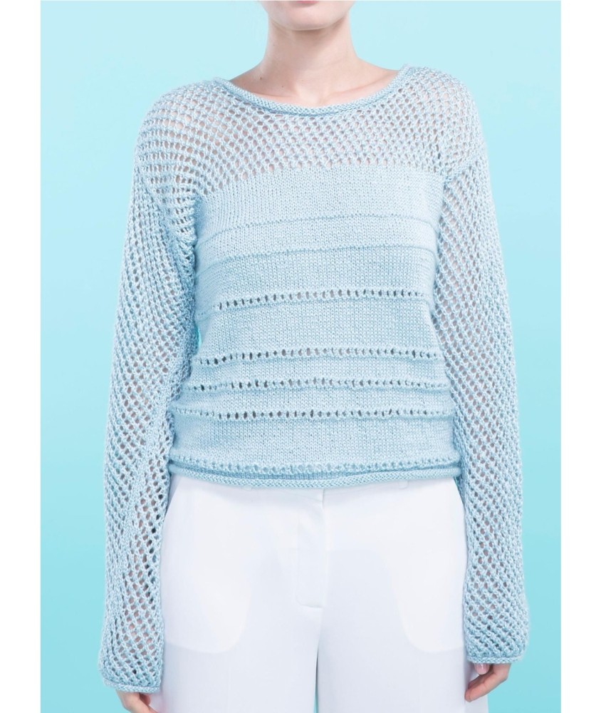 Patron tricot gratuit Pull ajouré manches longues