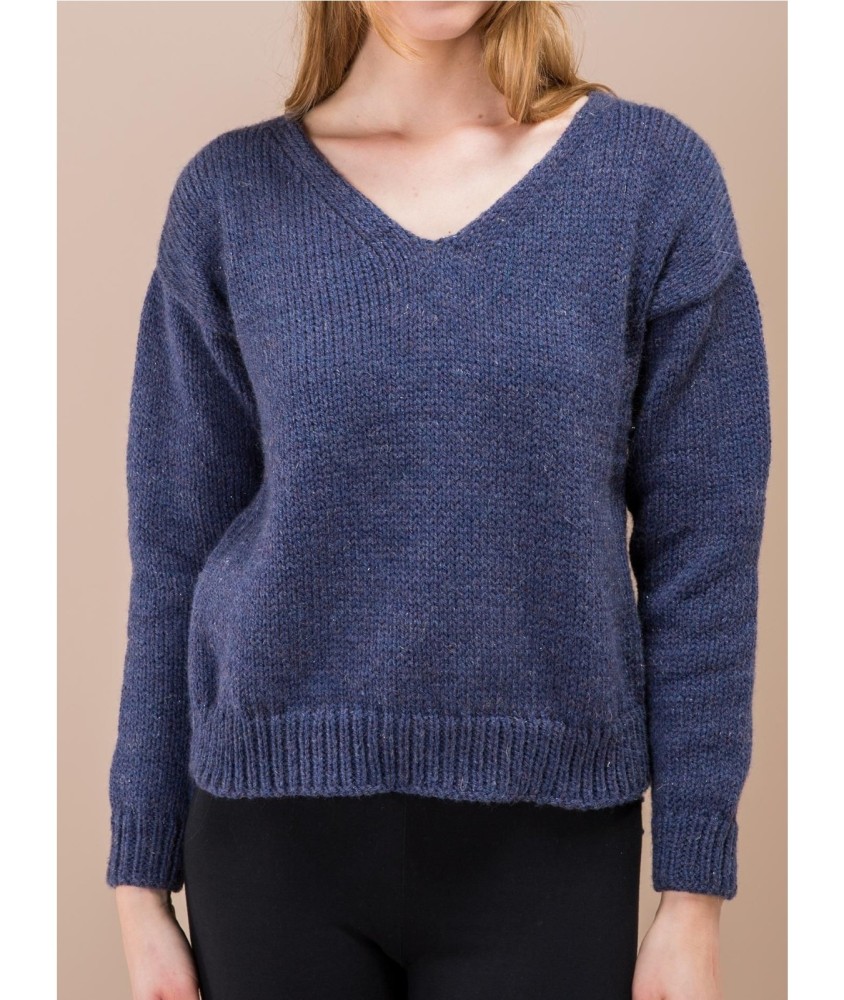 Patron tricot Pull simple col V - Bergère de France