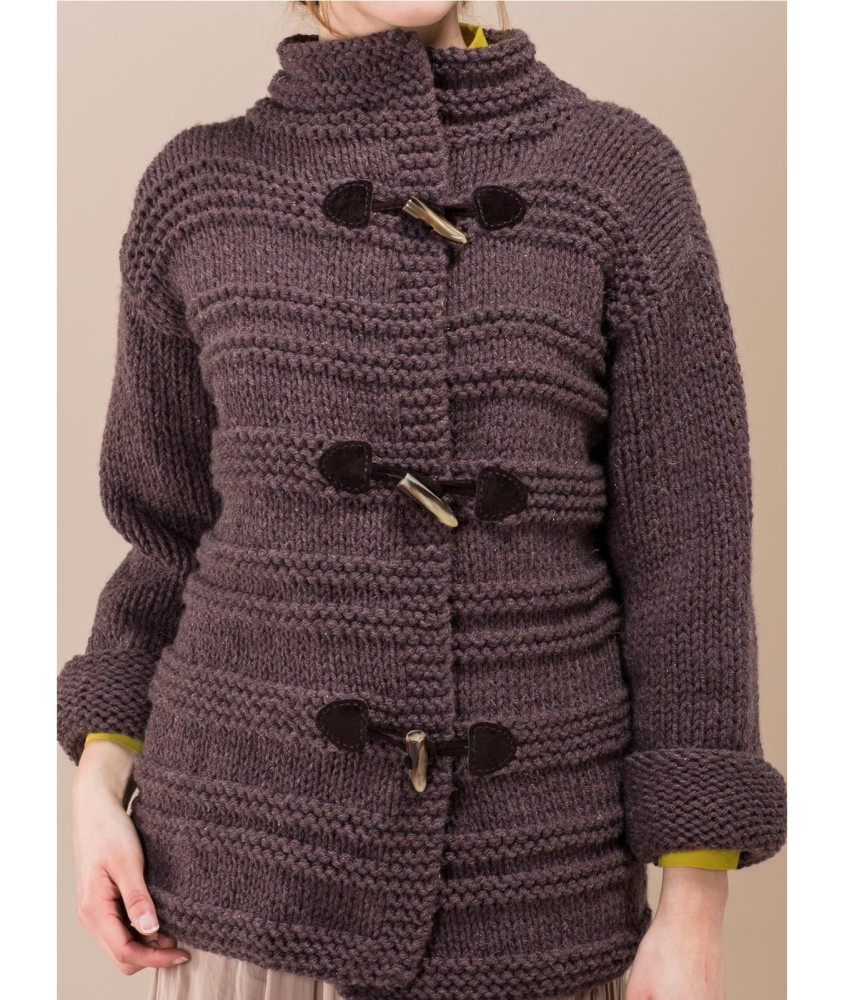 Patron tricot gratuit Veste chaude col montant