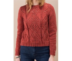 Patron tricot Pull ajouré col rond - Bergère de France