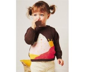 Patron tricot gratuit Pull jacquard montagne