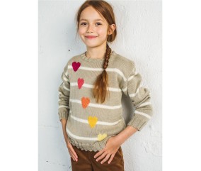 Patron tricot Pull jacquard cœurs - Bergère de France
