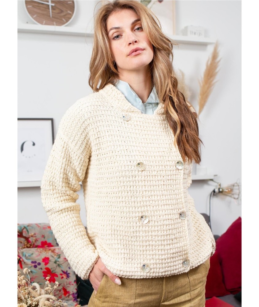 Patron tricot gratuit Veste croisée mi-saison