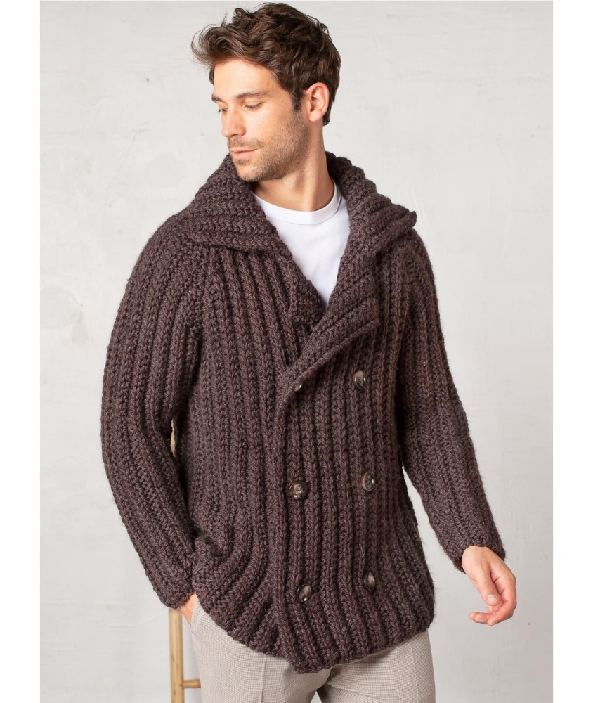 Patron tricot gratuit Grosse veste croisée raglan
