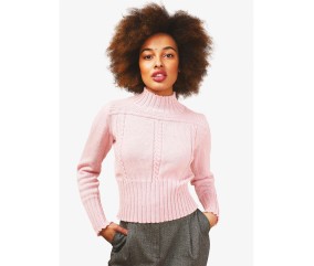 Patron tricot Pull fin à torsades - Bergère de France