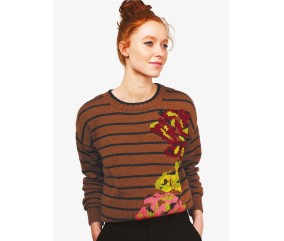 Patron tricot gratuit Pull marin jacquard floral