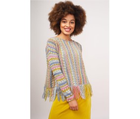 Patron tricot Pull à franges - Bergère de France