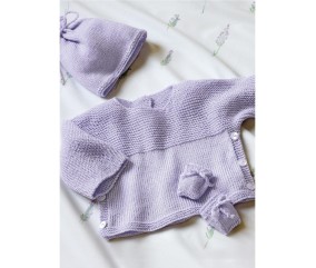 Patron tricot gratuit Brassière, bonnet et moufles