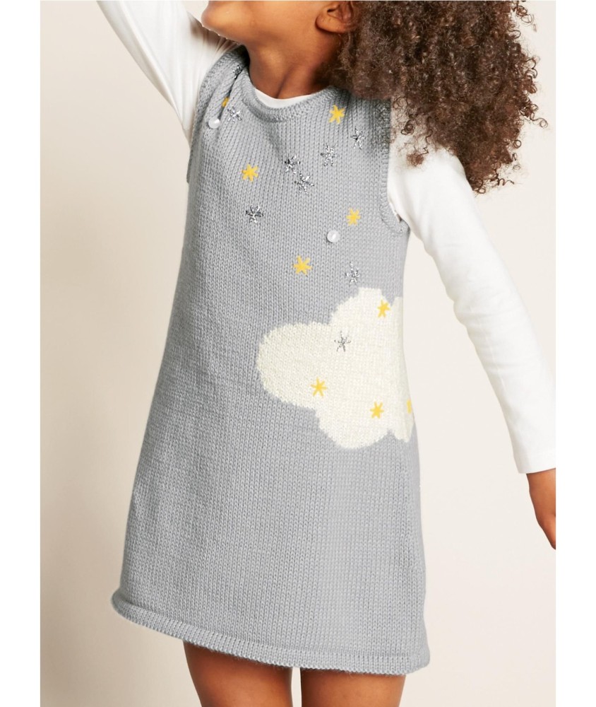 Patron tricot Robe jacquard nuage - Bergère de France