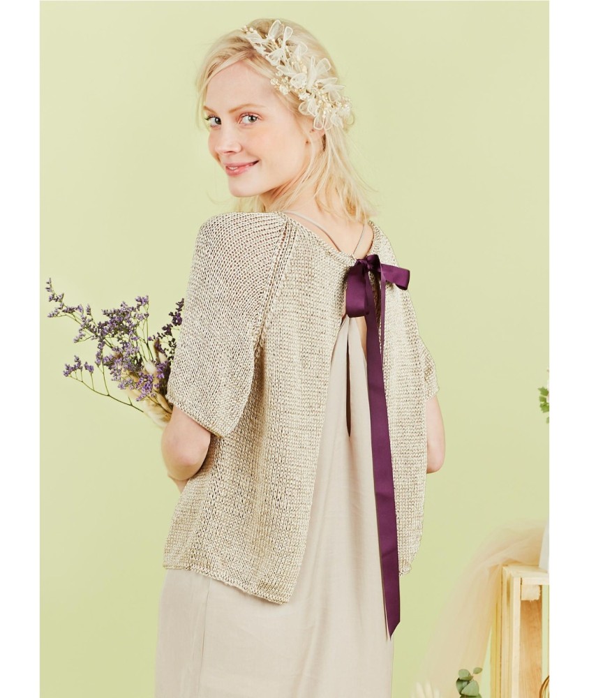 Patron tricot gratuit Gilet satiné manches 3/4