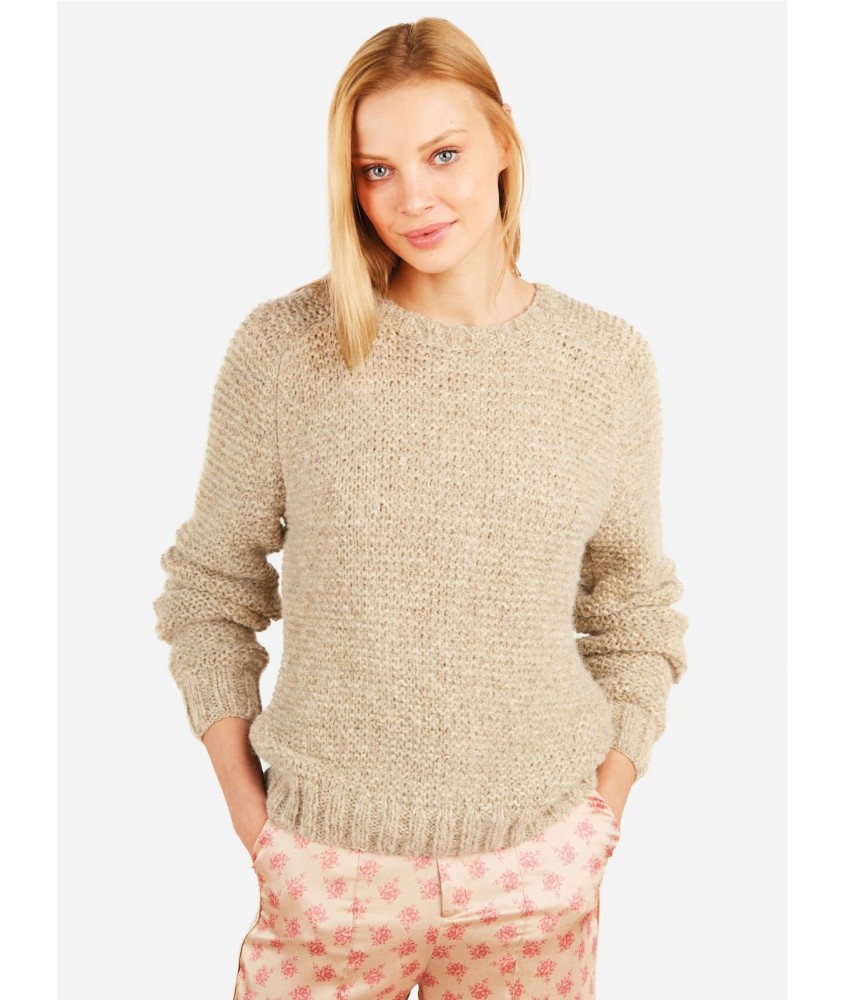 Patron tricot gratuit Pull duveteux col rond