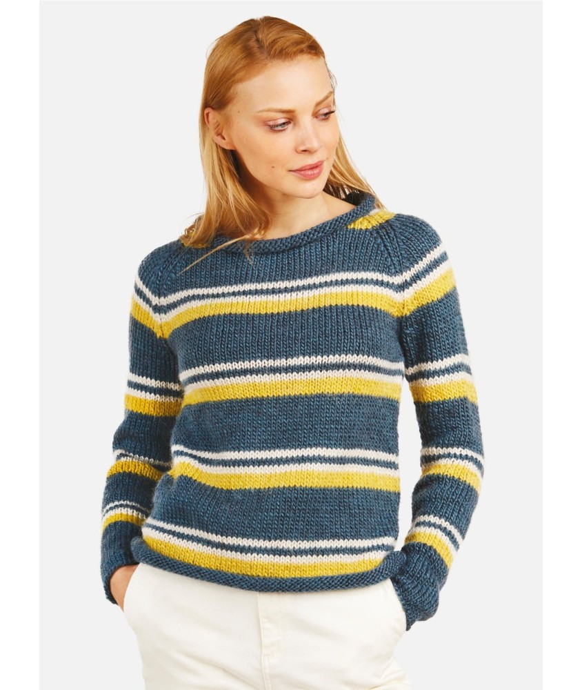 Patron tricot Gros pull rayé - Bergère de France