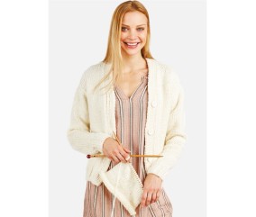 Patron tricot Gros gilet col V - Bergère de France