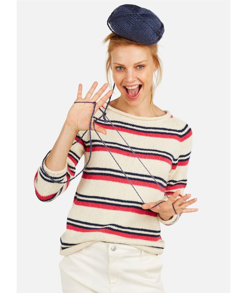Patron tricot Pull coton rayé - Bergère de France