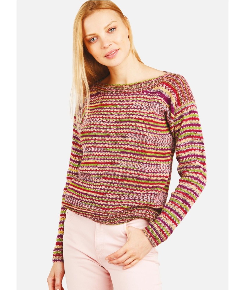 Patron tricot Pull fin col bateau - Bergère de France