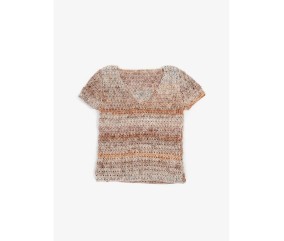 Patron crochet gratuit Pull col V au crochet