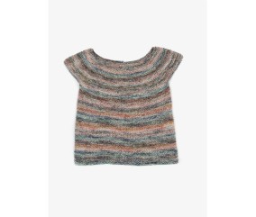 Patron tricot gratuit Pull top-down circulaire