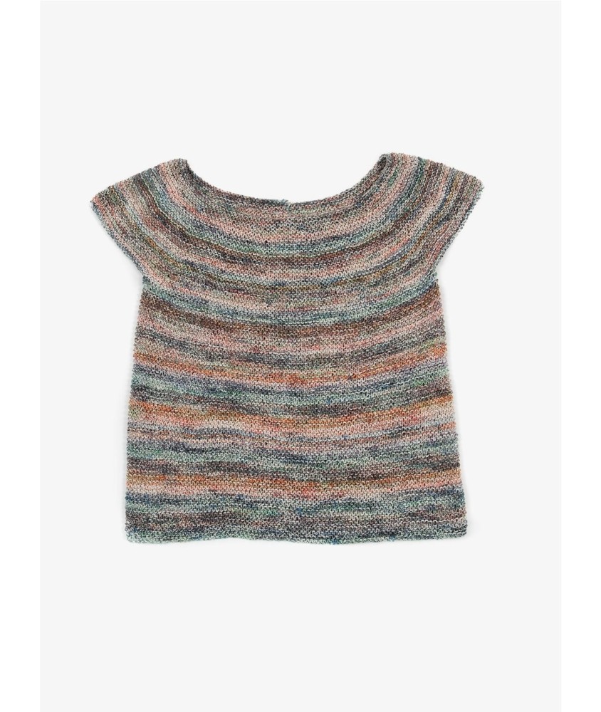 Patron tricot gratuit Pull top-down circulaire