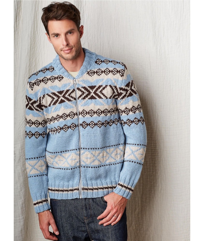 Patron tricot gratuit Blouson jacquard zippé