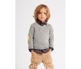 Patron tricot Pull col V enfant - Bergère de France
