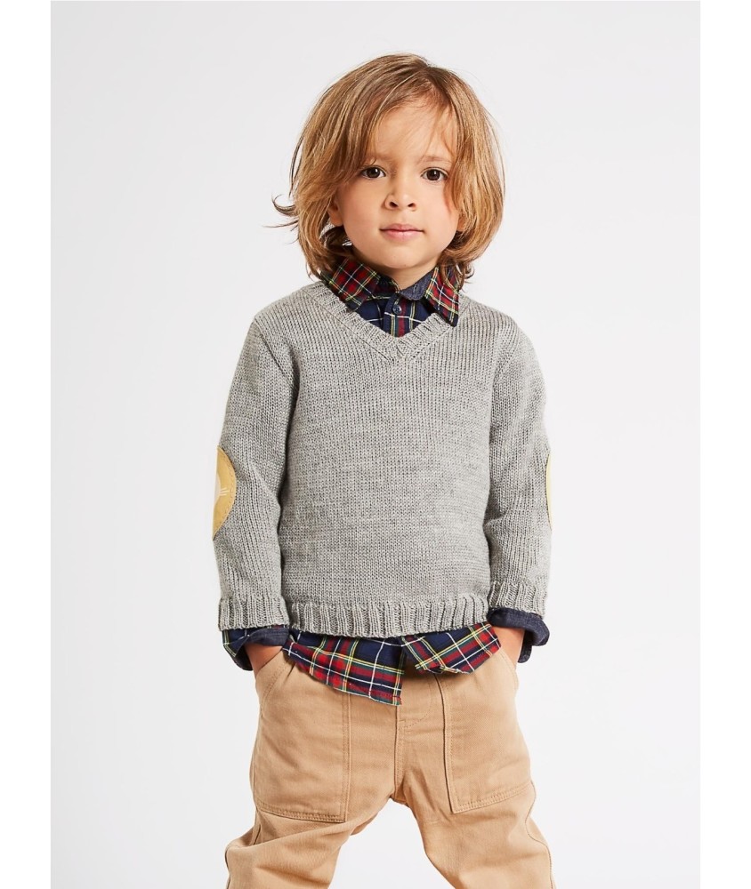 Patron tricot Pull col V enfant - Bergère de France
