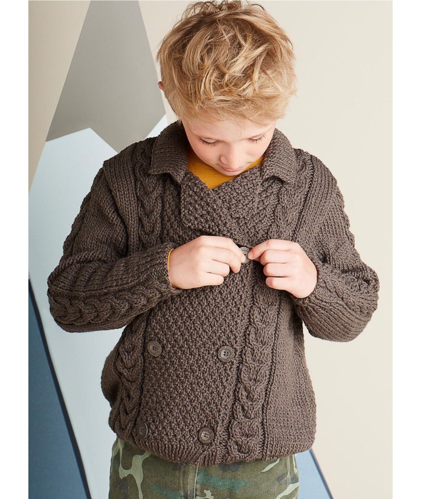 Patron tricot gratuit Veste croisée à torsades