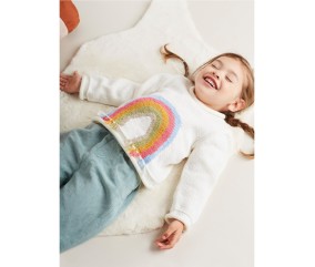 Patron tricot gratuit Pull motif arc en ciel