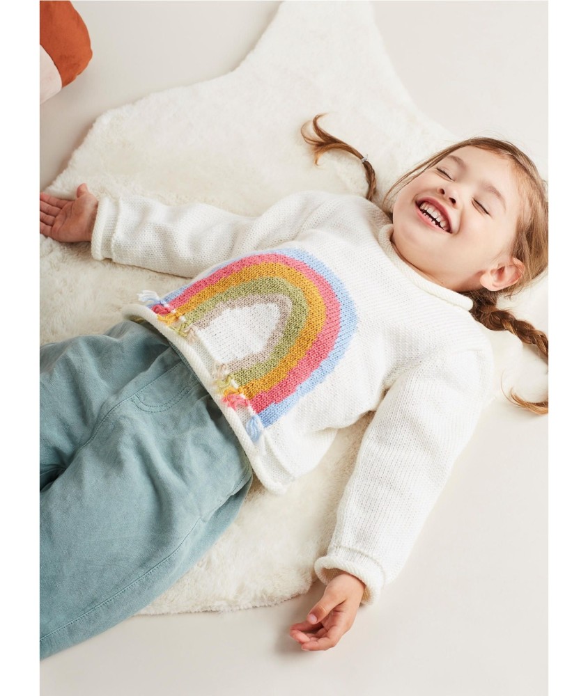 Patron tricot gratuit Pull motif arc en ciel