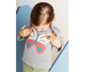 Patron tricot Pull motif papillon - Bergère de France