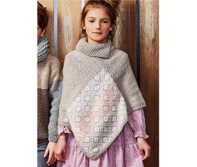 Patron tricot Poncho jacquard - Bergère de France
