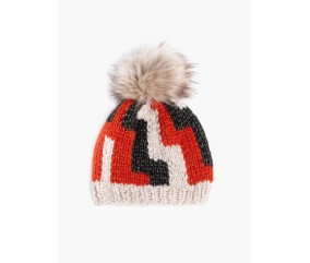 Patron tricot gratuit Bonnet jacquard pompon fourrure