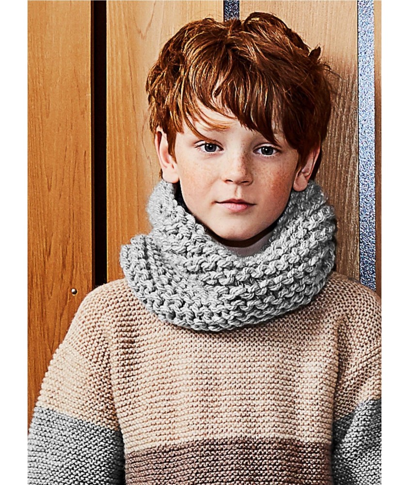 Patron tricot gratuit Snood au point mousse