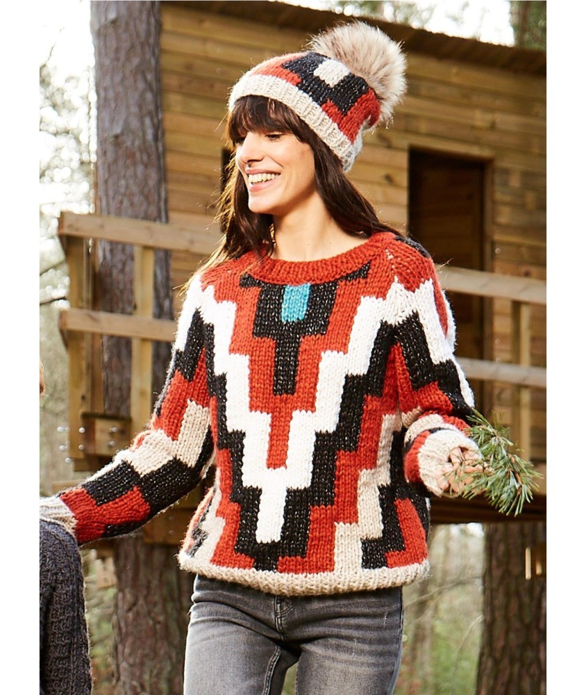 Patron tricot Pull jacquard - Bergère de France