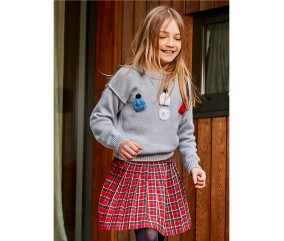 Patron tricot gratuit Pull col rond petits bonnets