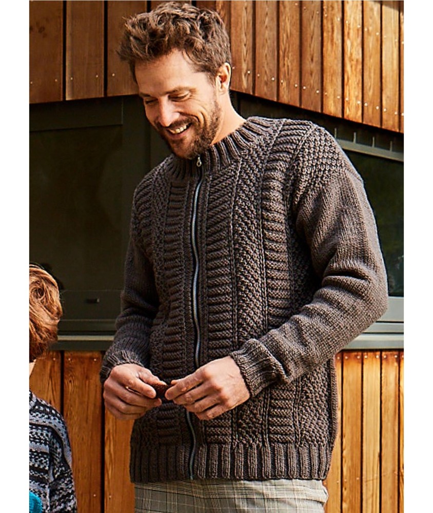 Patron tricot Gilet zippé col rond - Bergère de France