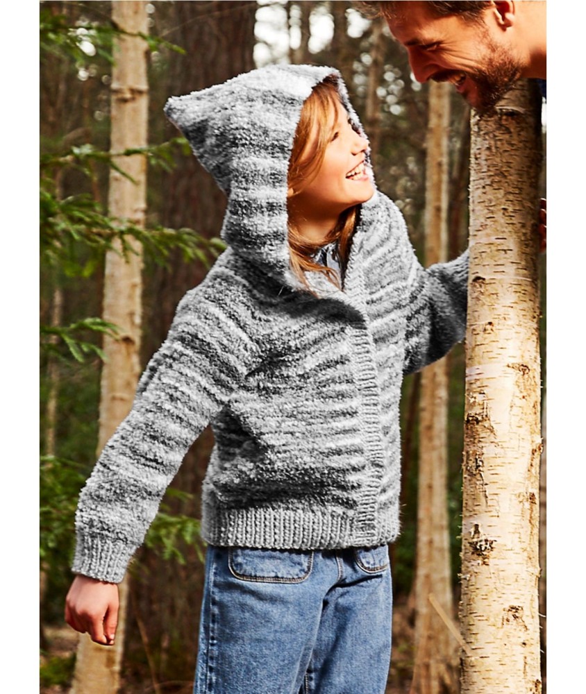 Patron tricot gratuit Blouson empiècement à capuche
