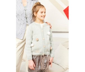 Patron crochet gratuit Gilet raglan à pompons