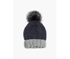 Patron tricot gratuit Bonnet pompon fourrure