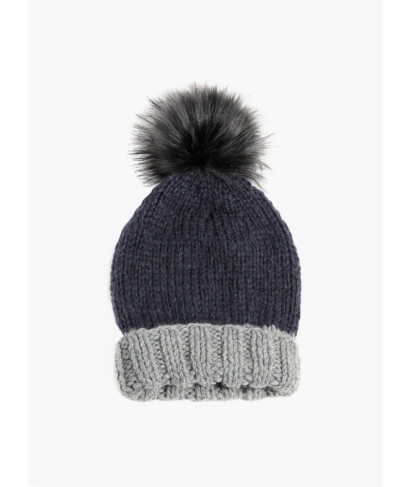 Patron tricot gratuit Bonnet pompon fourrure