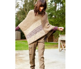 Patron tricot Poncho Jacquard - Bergère de France