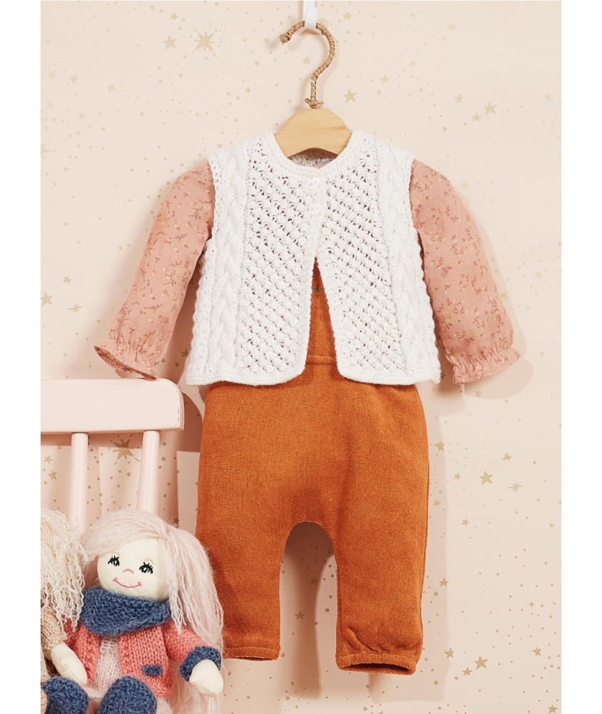 Patron tricot gratuit Gilet torsades sans manches