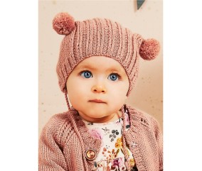Patron tricot gratuit Bonnet pompons à nouer
