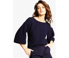 Patron gratuit Petit pull fin manches 3/4 larges