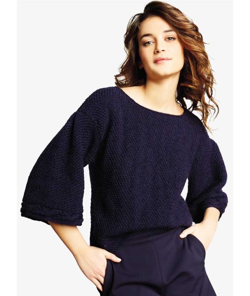 Patron gratuit Petit pull fin manches 3/4 larges