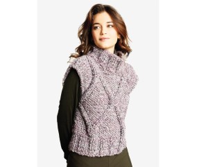 Patron tricot gratuit Sur-pull sans manches à torsades